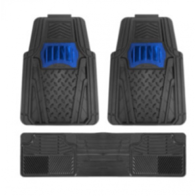 TAPETE VENUS 318 NEGRO CON CROMO AZUL 3PZ JUEGO