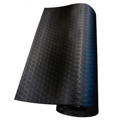 TAPETE CUBRE PISO DE CIRCULO NEGRO 1.80X25M PZ